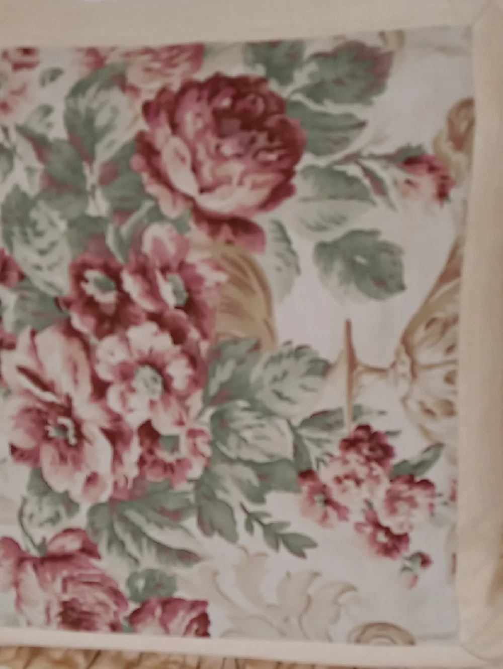 RARE Vintage Ralph Lauren Grosvenor Floral Linen Ruffle Pillow 20